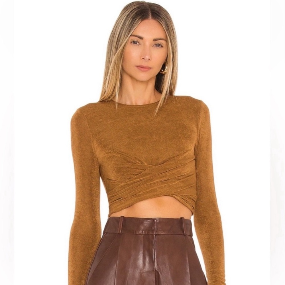 House of Harlow 1960 Bronze Crop Top - Picture 1 of 4